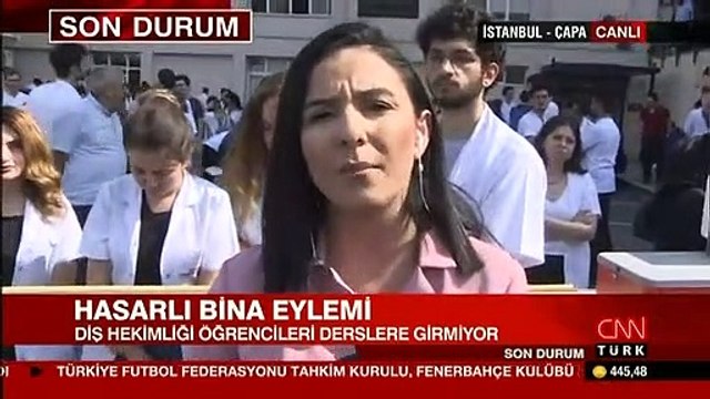 Deprem sonrası İÜ Diş Hekimliği Fakültesinde öğrenciler eylemde