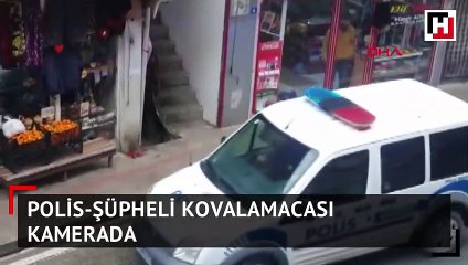 Polis-şüpheli kovalamacası kamerada