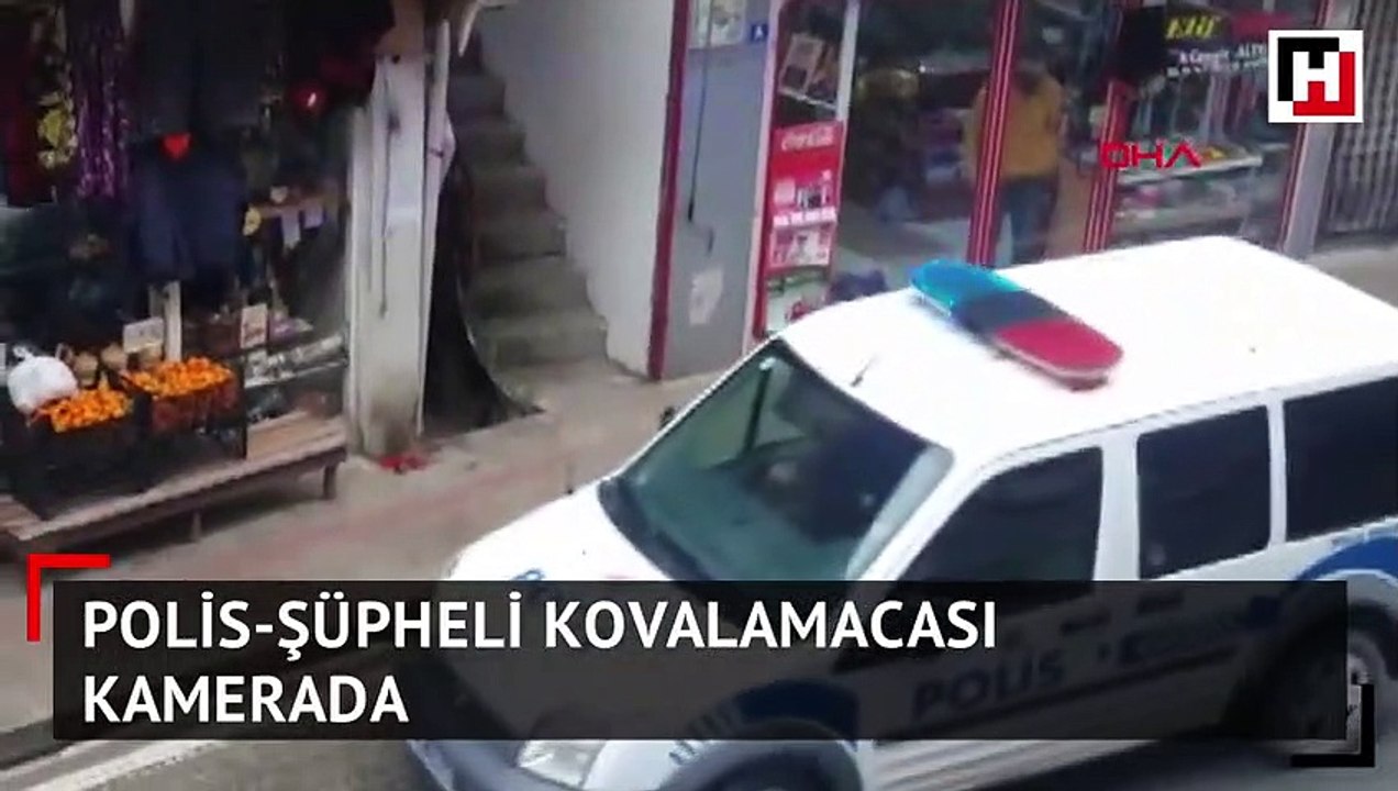 Polis-şüpheli kovalamacası kamerada