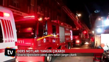 Öğrencilerin yaktığı ders notları yangın çıkardı