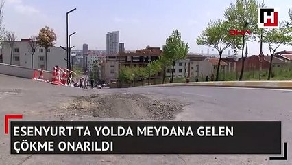 Esenyurt'ta yolda meydana gelen çökme onarıldı