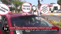 'Şehrin Kahramanları' trafik kurallarına pandomimle dikkat çekti