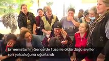 Ermenistan'ın Gence'de füze ile öldürdüğü siviller son yolculuğuna uğurlandı