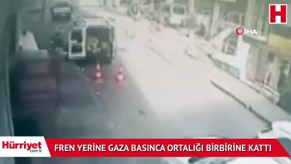 Fren yerine gaza basınca ortalığı birbirine kattı