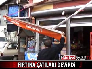 KARABÜK'TE FIRTINA TABELA VE ÇATILARI UÇURDU