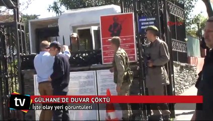 Gülhane Parkı'nda duvar çöktü