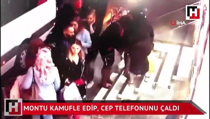 Laleli’de montunu kamufle ederek turistin cep telefonunu böyle çaldı