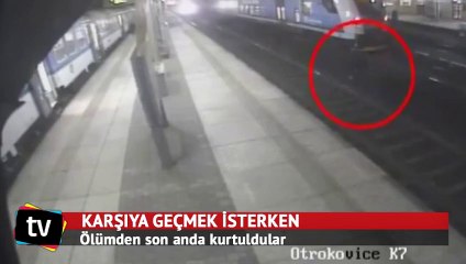 Raylardan geçmek isterken