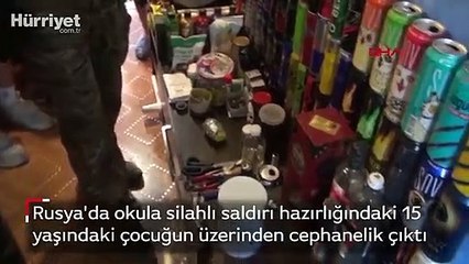 Rusya'da okula silahlı saldırı hazırlığındaki 15 yaşındaki çocuğun üzerinden cephanelik çıktı