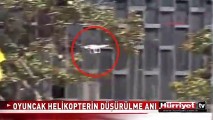 İŞTE TAKSİM'DEKİ OYUNCAK HELİKOPTERİN DÜŞÜRÜLME ANI