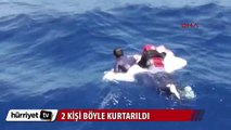 Çeşme açıklarında kaçakları taşıyan tekne battı iki kişi böyle kurtuldu