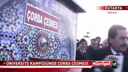 ÜNİVERSİTE KAMPÜSÜNDE ÇORBA ÇEŞMESİ