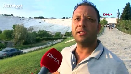 Beyaz cennet Pamukkale'de insanı utandıran görüntüler