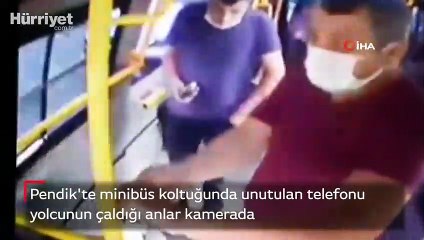 Minibüs koltuğunda unutulan telefonu böyle çaldı