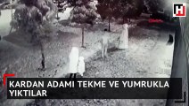 Kardan adamı tekme ve yumrukla yıktılar