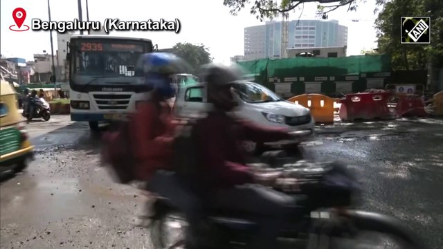 Commuters face problems due to potholes on Bengaluru roads