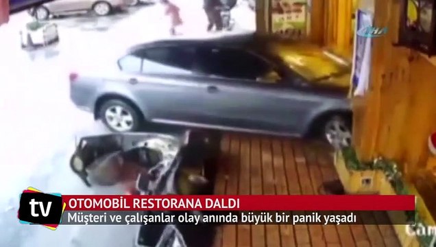 Çin'de otomobil restorana daldı