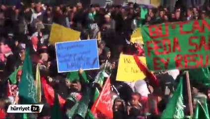 Diyarbakır'da 100 bin kişi Charlie Hebdo'yu protesto etti