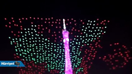 1000 adet Drone'la gökyüzünde ışık şöleni