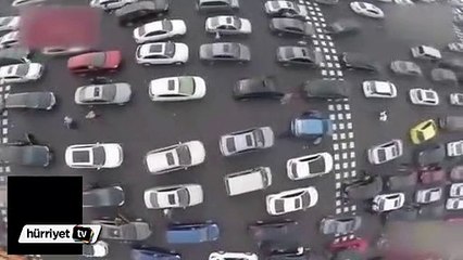 Çin'de tatil dönüşü trafiği