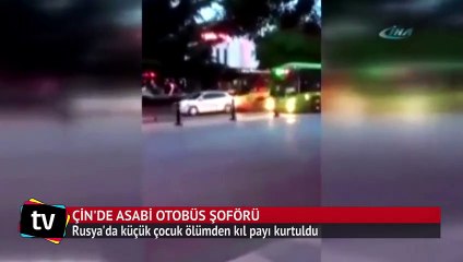Otobüs şoförü araca vura vura sürükledi