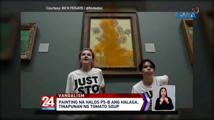 Painting na halos P5-B ang halaga, tinapunan ng tomato soup | 24 Oras Weekend