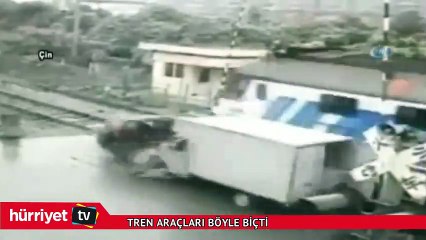 Dehşetin görüntüsü! Tren araçları böyle biçti