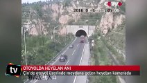 Otoyol tünel girişinde heyelan anı