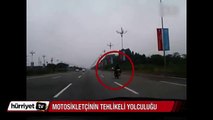 Motosikleti dakikalarca böyle kullandı