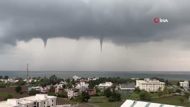 Hatay haberleri: İskenderun Körfezi'nde oluşan 3 hortum kamerada