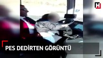 Sorumsuz şoför şehirlerarası otobüsün direksiyonunu 5 yaşındaki çocuğa bıraktı