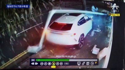 가로등 절단낸 람보르기니…차량 남겨두고 탑승자 잠적