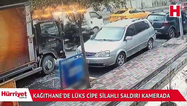 Kağıthane'de lüks cipe silahlı saldırı kamerada
