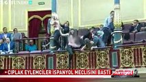 İSPANYOL MECLİSİNDE ÇIPLAK EYLEM