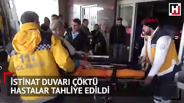 Eyüpsultan Devlet Hastanesi'nin arkasındaki istinat duvarı çöktü