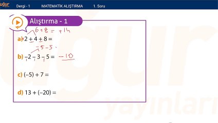 Temel Matematik - Temel İşlemler Alıştırmalar Soru:1