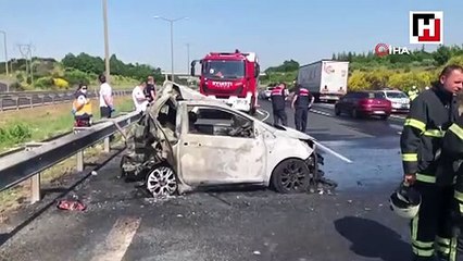 Çorlu'da tır ile otomobil çarpıştı: 5 ölü