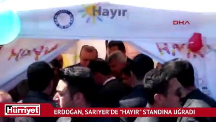 Cumhurbaşkanı Erdoğan, Sarıyer'de "Hayır" standına uğradı
