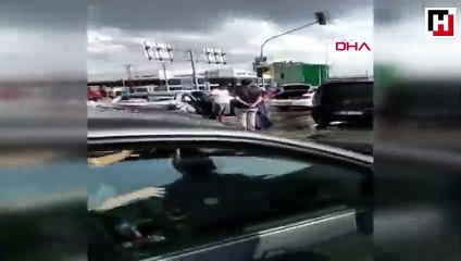 Çorum'da zincirleme kaza 6 araç birbirine girdi