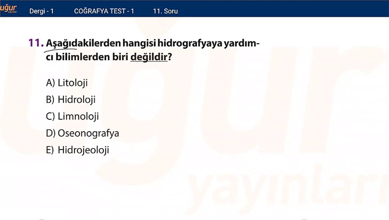 Coğrafya - Konu Testi Soru: 11