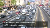 D-100 karayolunda akşam saatlerinde trafik yoğunluğu oluştu