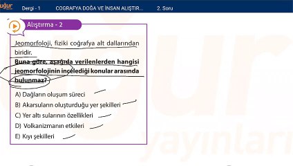 Coğrafya - Doğa ve insan - Alıştırmalar Soru: 2