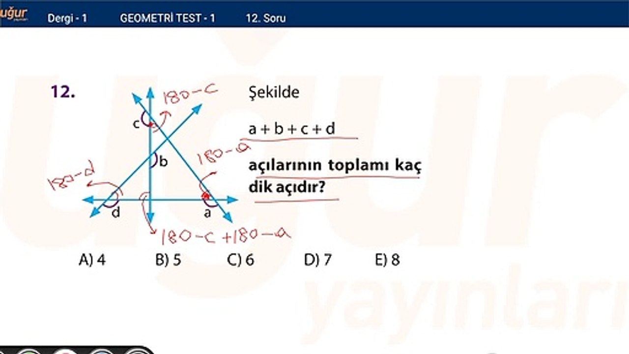 Geometri - Test 1 Soru: 12