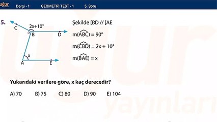 Geometri - Test 1 Soru: 5