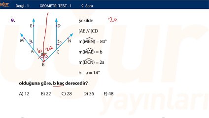 Geometri - Test 1 Soru: 9