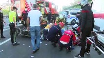 D-100'DE Kaza yapan motosikletlinin elini bir an olsun bırakmadı