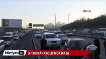 D-100 KARAYOLU'NDA KAZA TRAFİĞİ FELÇ ETTİ