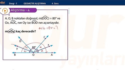 Geometri Doğruda Açılar ve Alıştırmalar Soru: 4