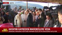 Erdoğan maden faciasında hayatını kaybeden Rahman Özçelik ve Gürdal Serenli'nin cenazesine katıldı