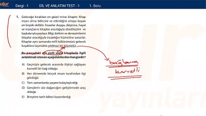 Türkçe Konu Testi 1 - soru: 1